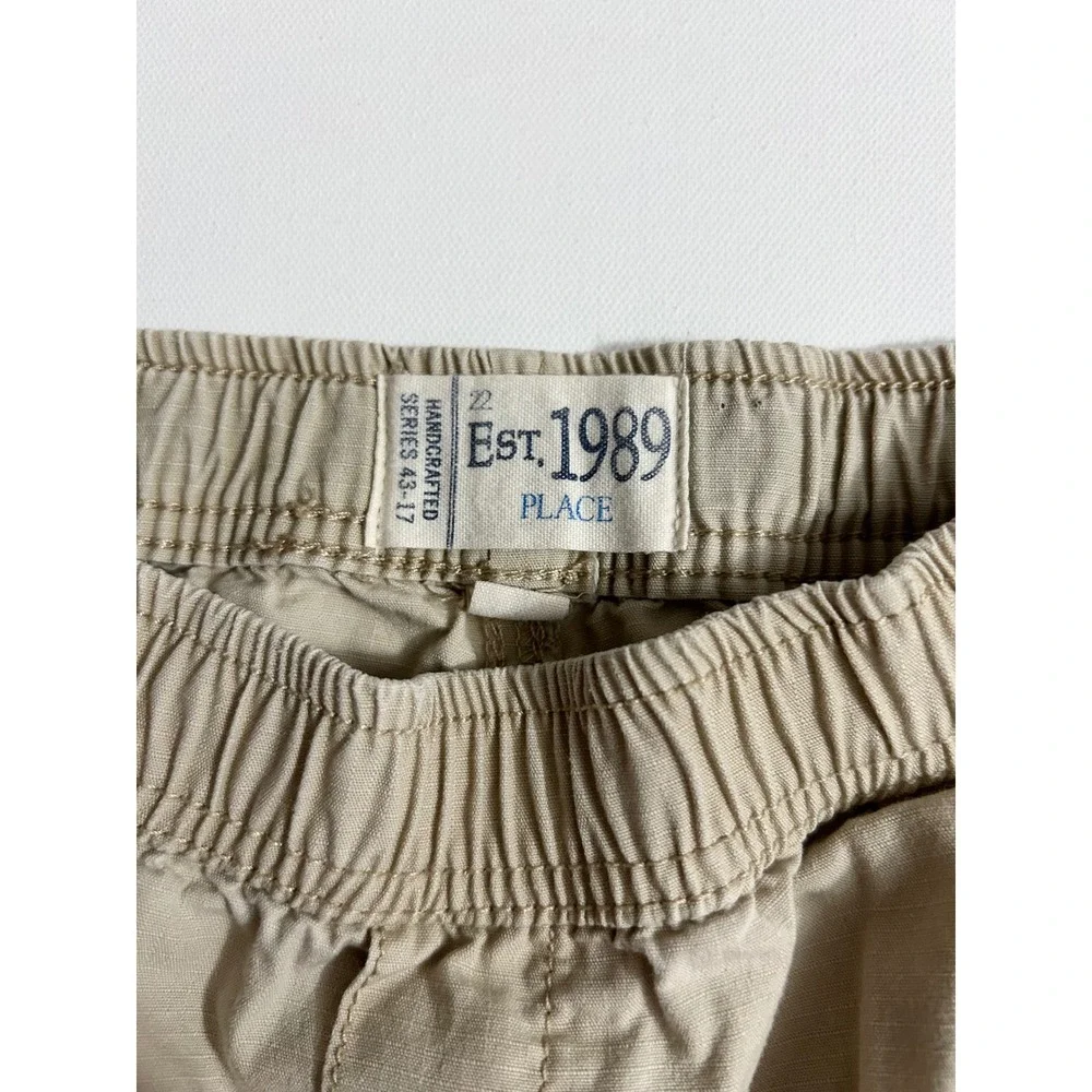 The Childrens Place Boys Tan Cargo Shorts Elastic Waist Khaki Size 10 Est 1989